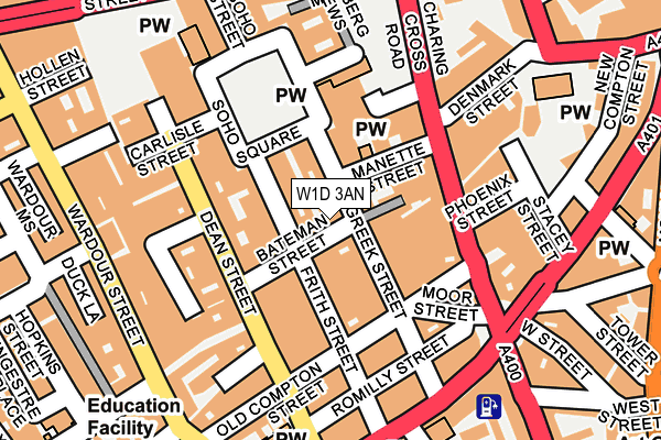 W1D 3AN map - OS OpenMap – Local (Ordnance Survey)