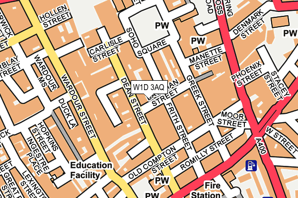 W1D 3AQ map - OS OpenMap – Local (Ordnance Survey)