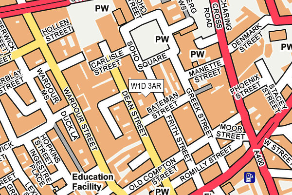 W1D 3AR map - OS OpenMap – Local (Ordnance Survey)