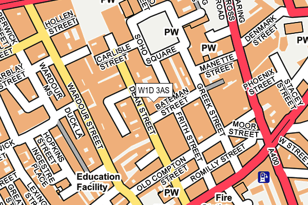 W1D 3AS map - OS OpenMap – Local (Ordnance Survey)