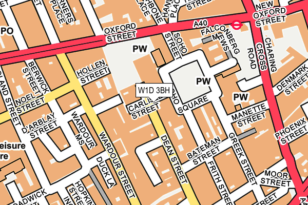 W1D 3BH map - OS OpenMap – Local (Ordnance Survey)