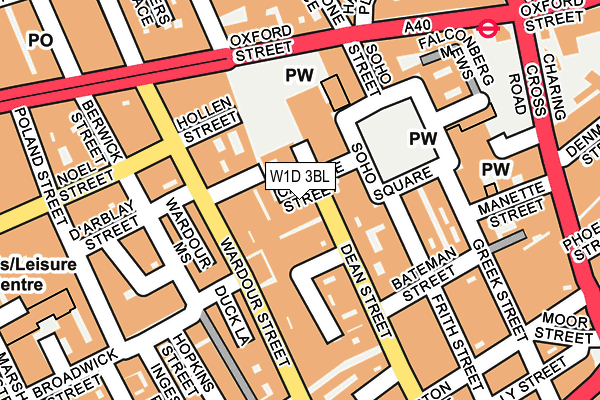 W1D 3BL map - OS OpenMap – Local (Ordnance Survey)