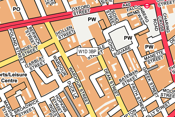 W1D 3BP map - OS OpenMap – Local (Ordnance Survey)