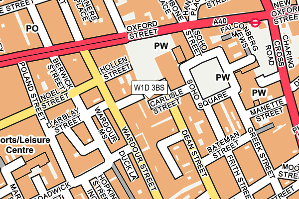 W1D 3BS map - OS OpenMap – Local (Ordnance Survey)