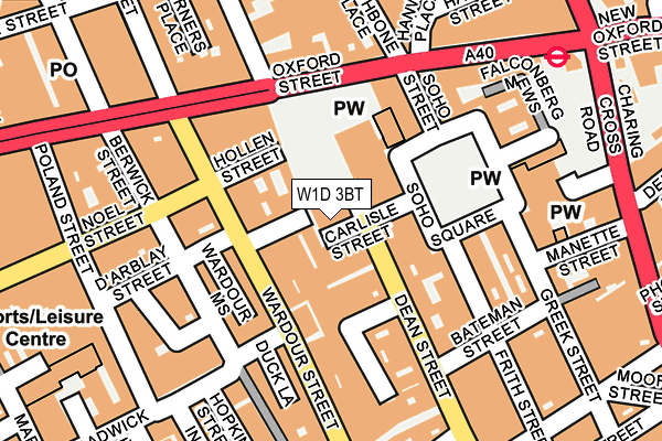 W1D 3BT map - OS OpenMap – Local (Ordnance Survey)