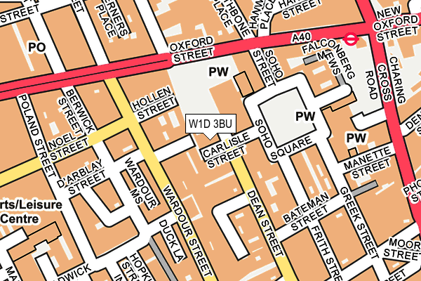W1D 3BU map - OS OpenMap – Local (Ordnance Survey)