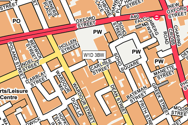 W1D 3BW map - OS OpenMap – Local (Ordnance Survey)