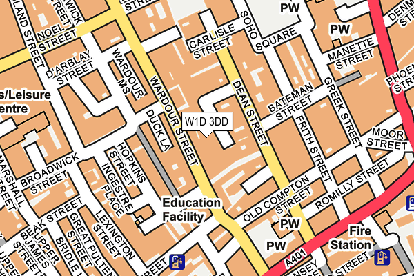 W1D 3DD map - OS OpenMap – Local (Ordnance Survey)