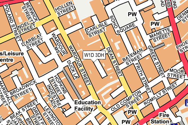 W1D 3DH map - OS OpenMap – Local (Ordnance Survey)
