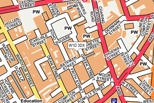 W1D 3DX map - OS OpenMap – Local (Ordnance Survey)