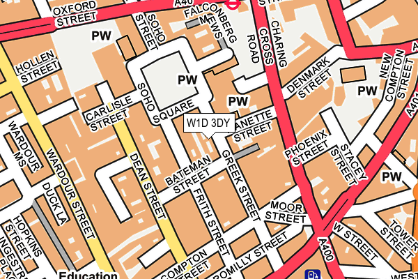 W1D 3DY map - OS OpenMap – Local (Ordnance Survey)