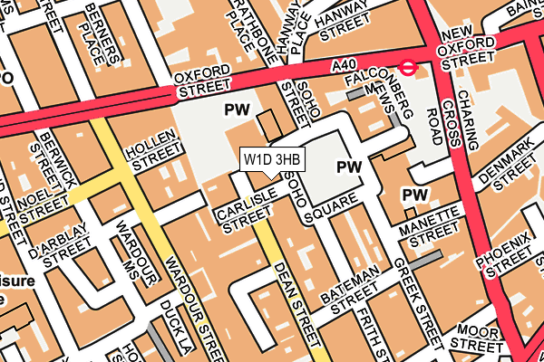 W1D 3HB map - OS OpenMap – Local (Ordnance Survey)