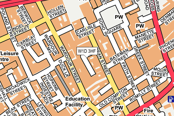W1D 3HF map - OS OpenMap – Local (Ordnance Survey)