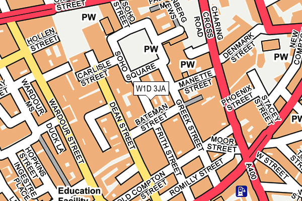 W1D 3JA map - OS OpenMap – Local (Ordnance Survey)