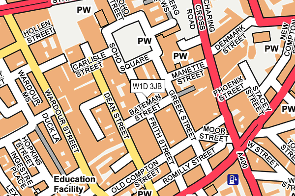 W1D 3JB map - OS OpenMap – Local (Ordnance Survey)