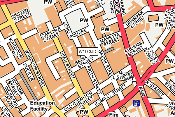 W1D 3JD map - OS OpenMap – Local (Ordnance Survey)