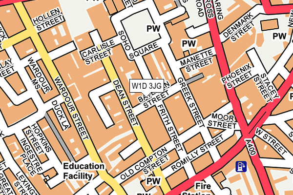 W1D 3JG map - OS OpenMap – Local (Ordnance Survey)