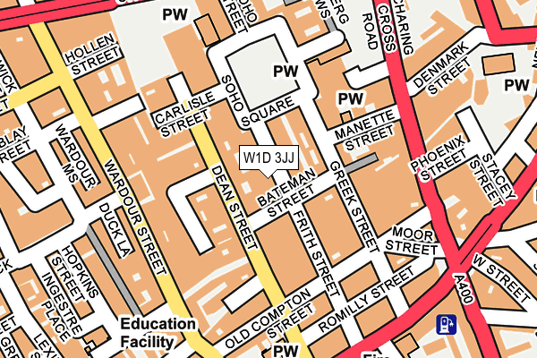 W1D 3JJ map - OS OpenMap – Local (Ordnance Survey)