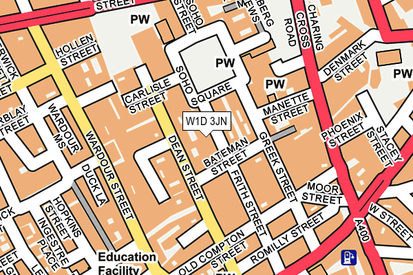 W1D 3JN map - OS OpenMap – Local (Ordnance Survey)