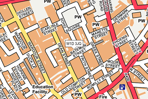 W1D 3JQ map - OS OpenMap – Local (Ordnance Survey)