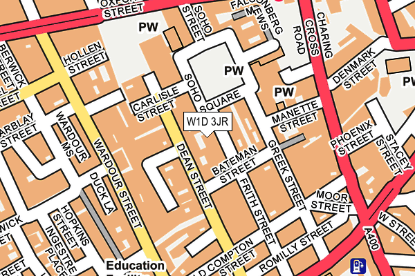 W1D 3JR map - OS OpenMap – Local (Ordnance Survey)