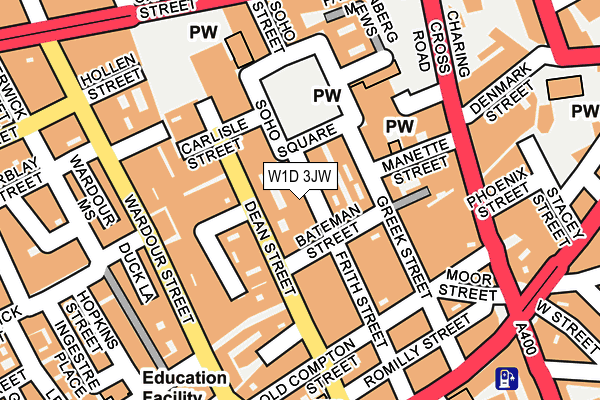 W1D 3JW map - OS OpenMap – Local (Ordnance Survey)