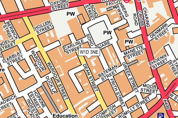 W1D 3NE map - OS OpenMap – Local (Ordnance Survey)
