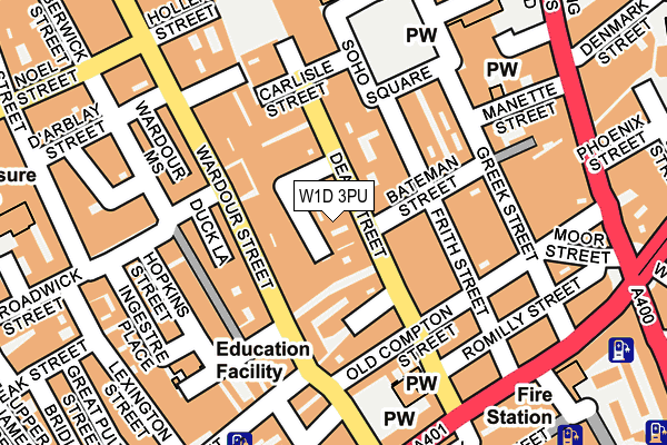 W1D 3PU map - OS OpenMap – Local (Ordnance Survey)