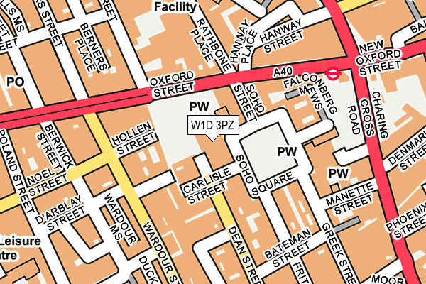 W1D 3PZ map - OS OpenMap – Local (Ordnance Survey)