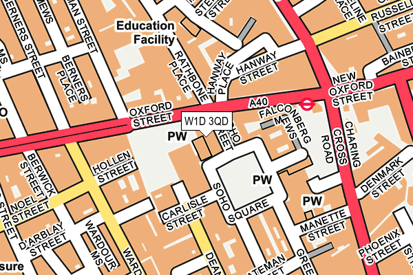 W1D 3QD map - OS OpenMap – Local (Ordnance Survey)