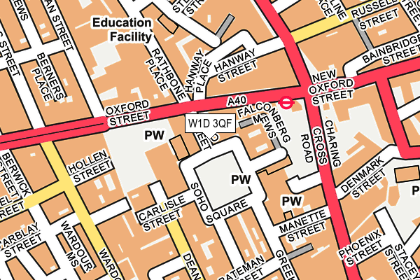 W1D 3QF map - OS OpenMap – Local (Ordnance Survey)