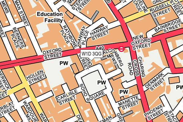 W1D 3QG map - OS OpenMap – Local (Ordnance Survey)