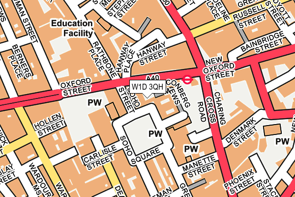 W1D 3QH map - OS OpenMap – Local (Ordnance Survey)
