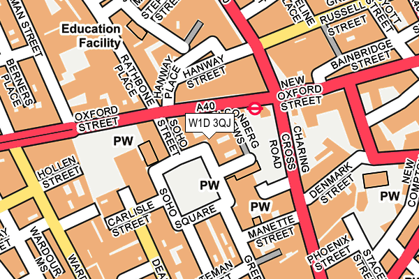 W1D 3QJ map - OS OpenMap – Local (Ordnance Survey)