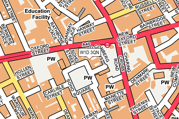 W1D 3QN map - OS OpenMap – Local (Ordnance Survey)