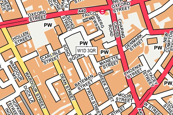 W1D 3QR map - OS OpenMap – Local (Ordnance Survey)