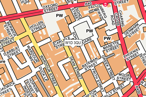 W1D 3QU map - OS OpenMap – Local (Ordnance Survey)