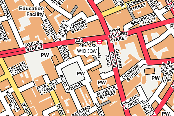 W1D 3QW map - OS OpenMap – Local (Ordnance Survey)