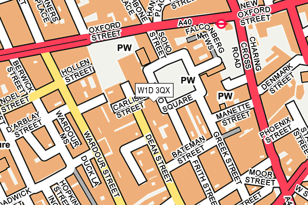 W1D 3QX map - OS OpenMap – Local (Ordnance Survey)