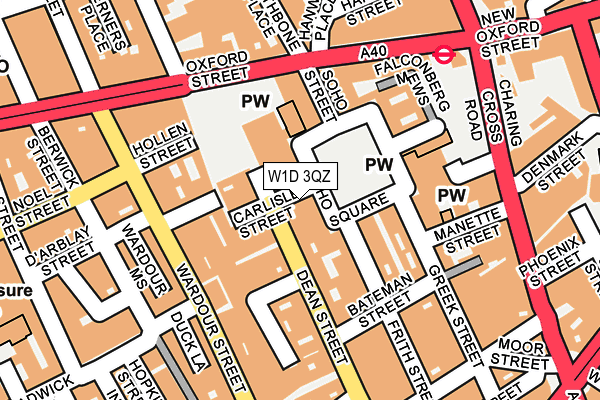 W1D 3QZ map - OS OpenMap – Local (Ordnance Survey)