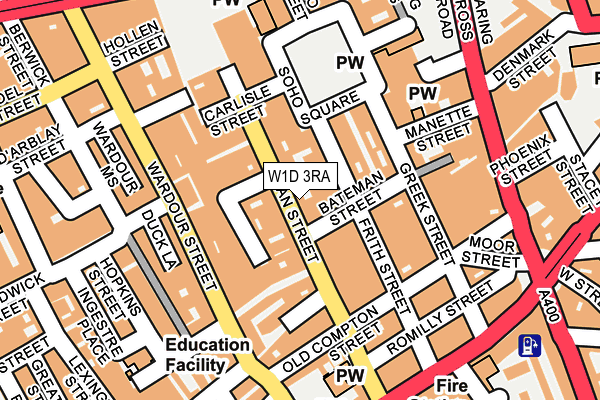 W1D 3RA map - OS OpenMap – Local (Ordnance Survey)