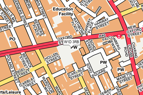 W1D 3RB map - OS OpenMap – Local (Ordnance Survey)