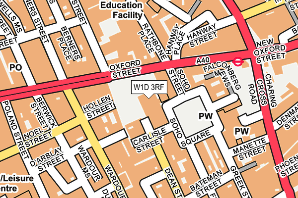 W1D 3RF map - OS OpenMap – Local (Ordnance Survey)