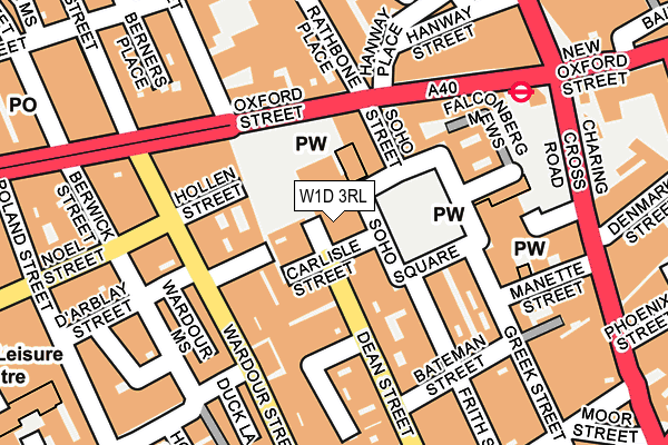 W1D 3RL map - OS OpenMap – Local (Ordnance Survey)