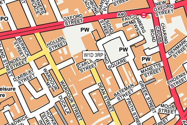 W1D 3RP map - OS OpenMap – Local (Ordnance Survey)