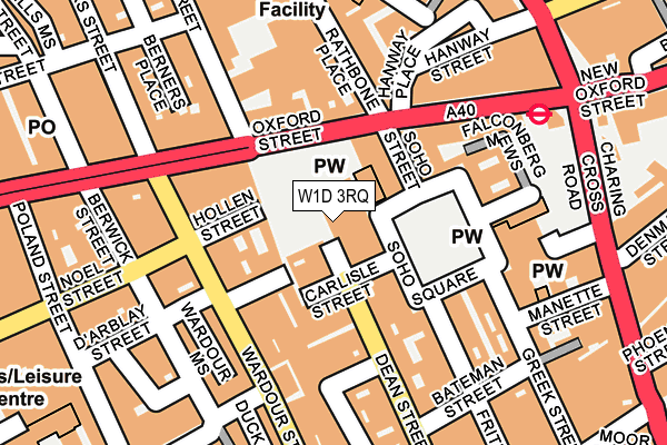 W1D 3RQ map - OS OpenMap – Local (Ordnance Survey)