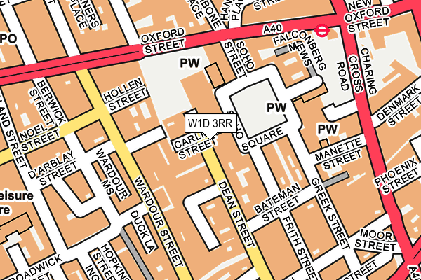 W1D 3RR map - OS OpenMap – Local (Ordnance Survey)