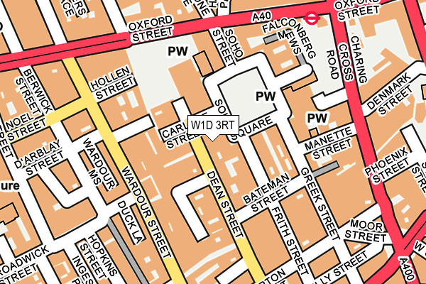 W1D 3RT map - OS OpenMap – Local (Ordnance Survey)