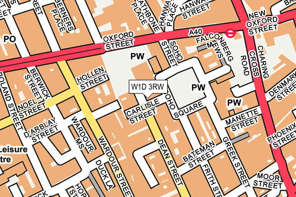 W1D 3RW map - OS OpenMap – Local (Ordnance Survey)