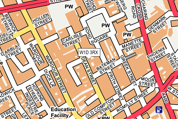 W1D 3RX map - OS OpenMap – Local (Ordnance Survey)